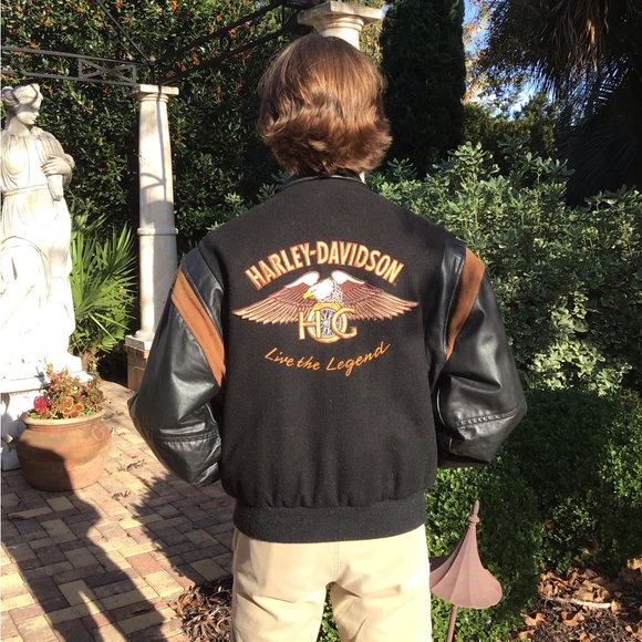Harley Davidson Mens Varsity motorcycle jacket - Picture 2 of 3